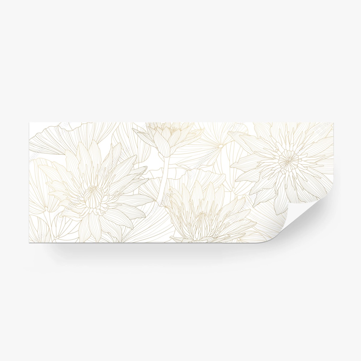 Fototapete zarte goldene blütenlinien – Wallnifity®