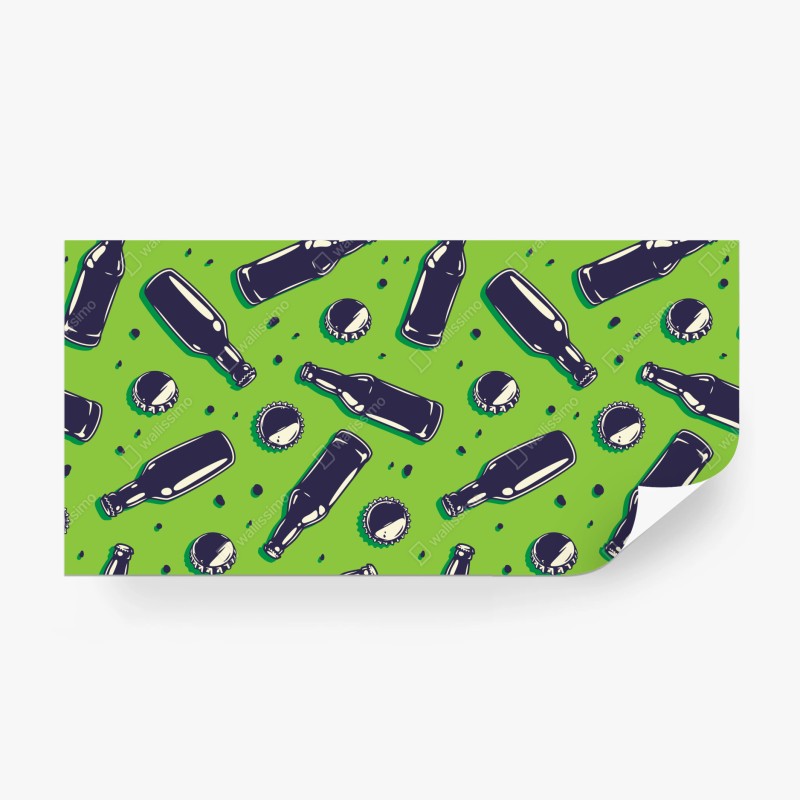 Fototapete ozeanblau und goldene wirbel flüssige abstraktion – Wallnifity®