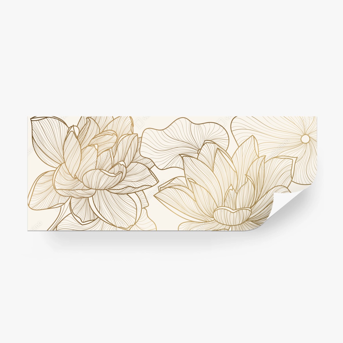 Fototapete elegante goldene linien blumenillustration – Wallnifity®