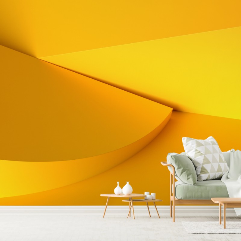 Fototapete gelbe geometrische abstraktion 3d – Wallnifity®