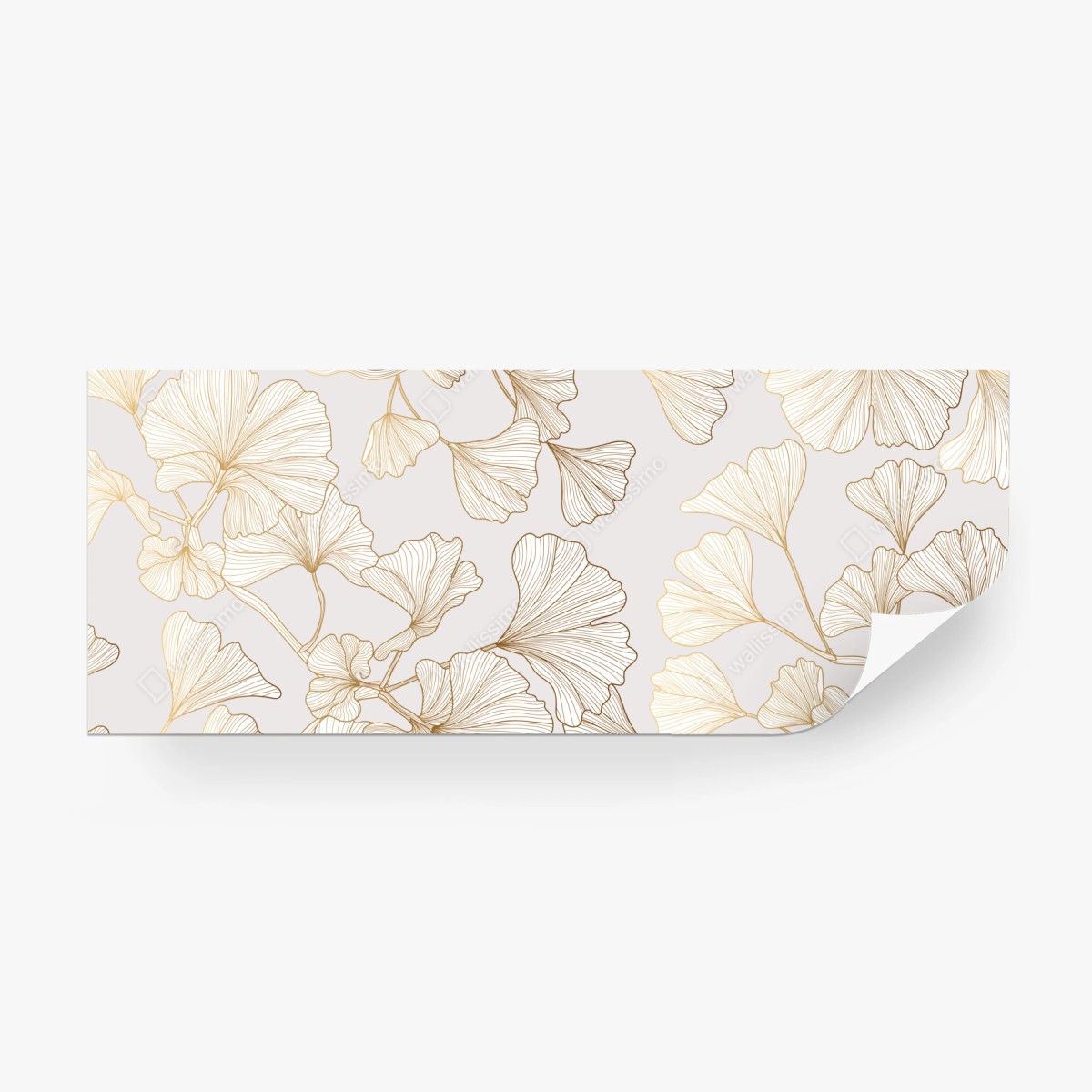 Fototapete feines goldenes ginkgo-blätter muster – Wallnifity®