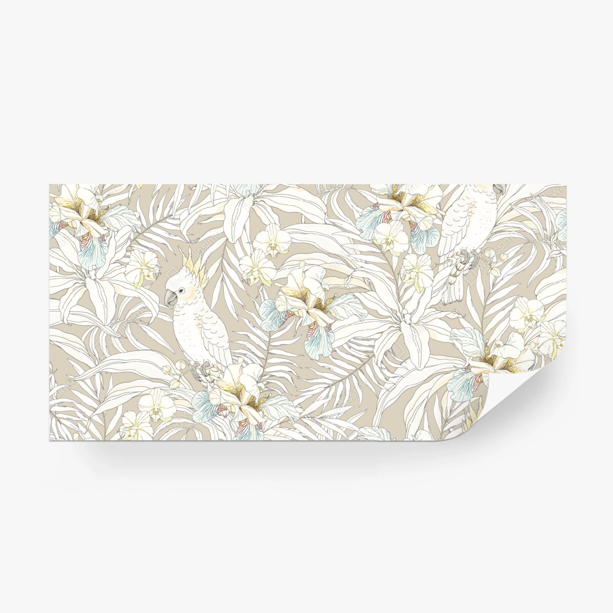 Fototapete tropisches kakadu-blumenmuster – Wallnifity®