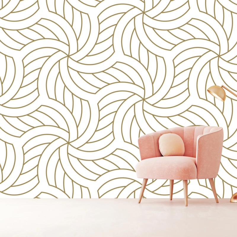 Fototapete goldenes geometrisches wirbelmuster – Wallnifity®