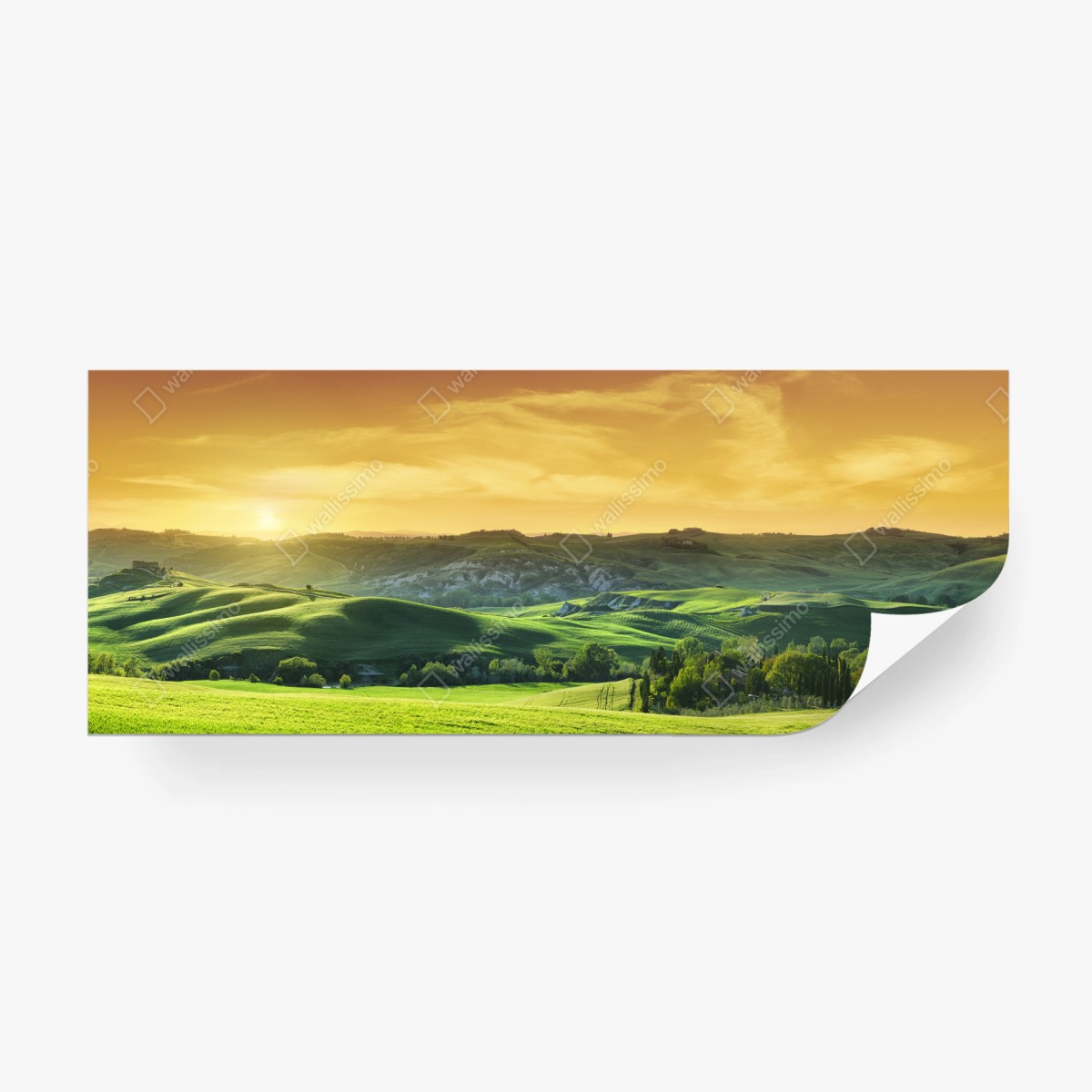 Fototapete Toskana hügel im sonnenuntergang – Wallnifity®