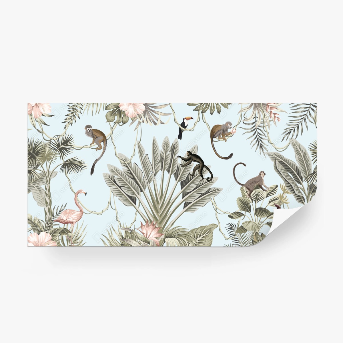 Fototapete pastell dschungel tier muster – Wallnifity®