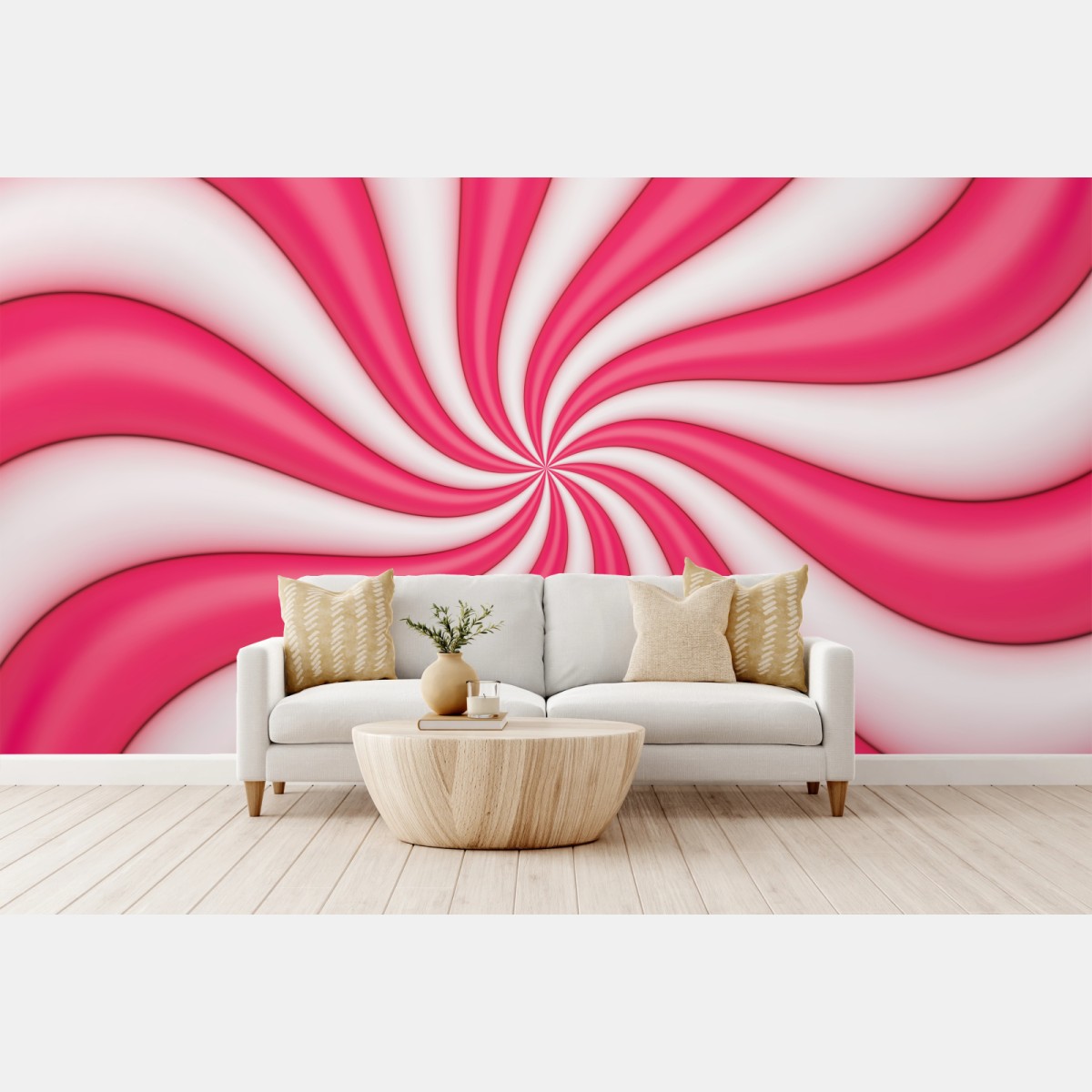 Fototapete rosa bonbonspirale – Wallnifity®