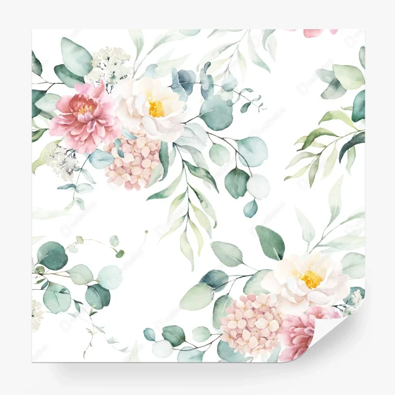 Fototapete zarter aquarellblumenstrauß