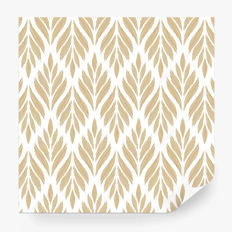 Fototapete türkis-goldenes botanisches blättermuster – Wallnifity®