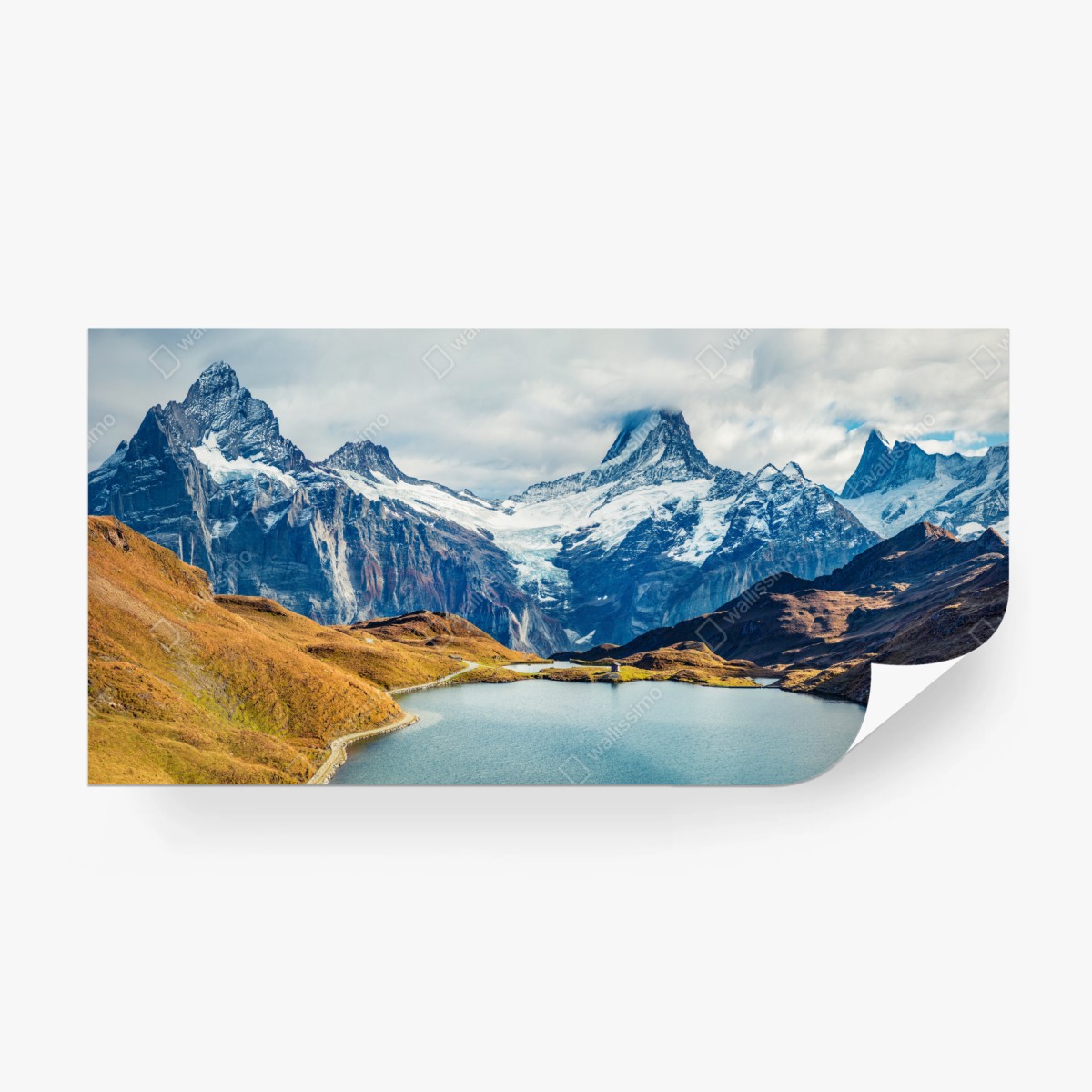 Fototapete morgendliche aussicht am Bachalpsee, Schweizer Alpen – Wallnifity®