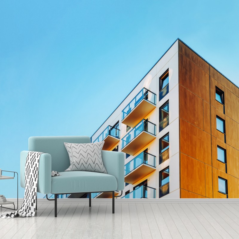Fototapete modernes wohngebäude mit balkonen – Wallnifity®
