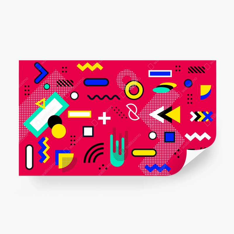 Fototapete blumiges peonienmuster in türkis und marineblau – Wallnifity®