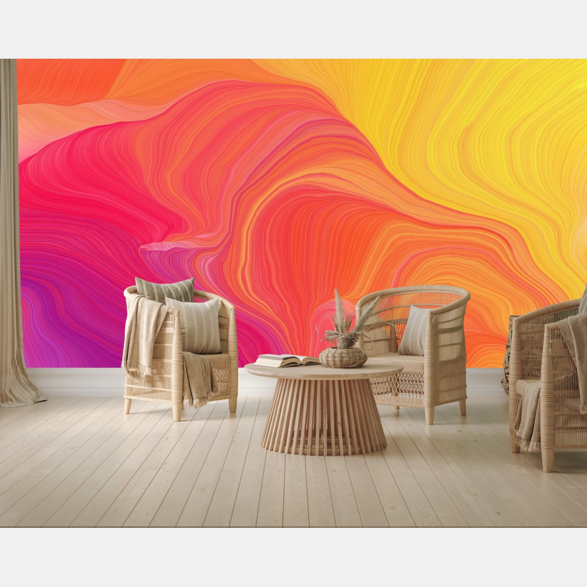 Fototapete leuchtende fließende farbwellen – Wallnifity®