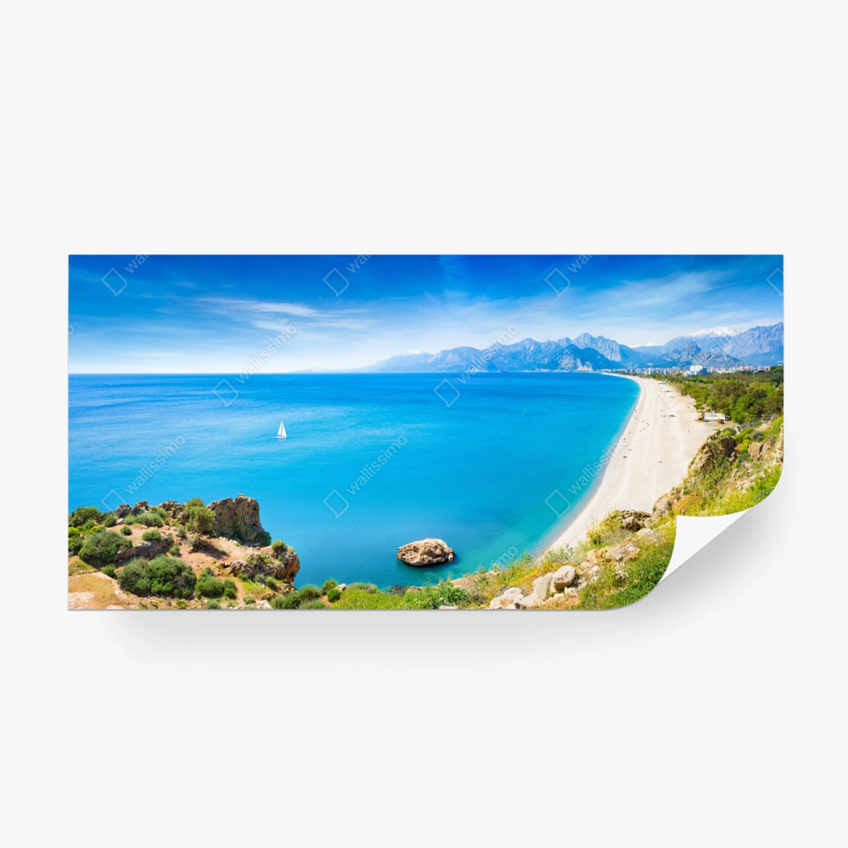 Fototapete panoramastrand Konyaalti in Antalya – Wallnifity®