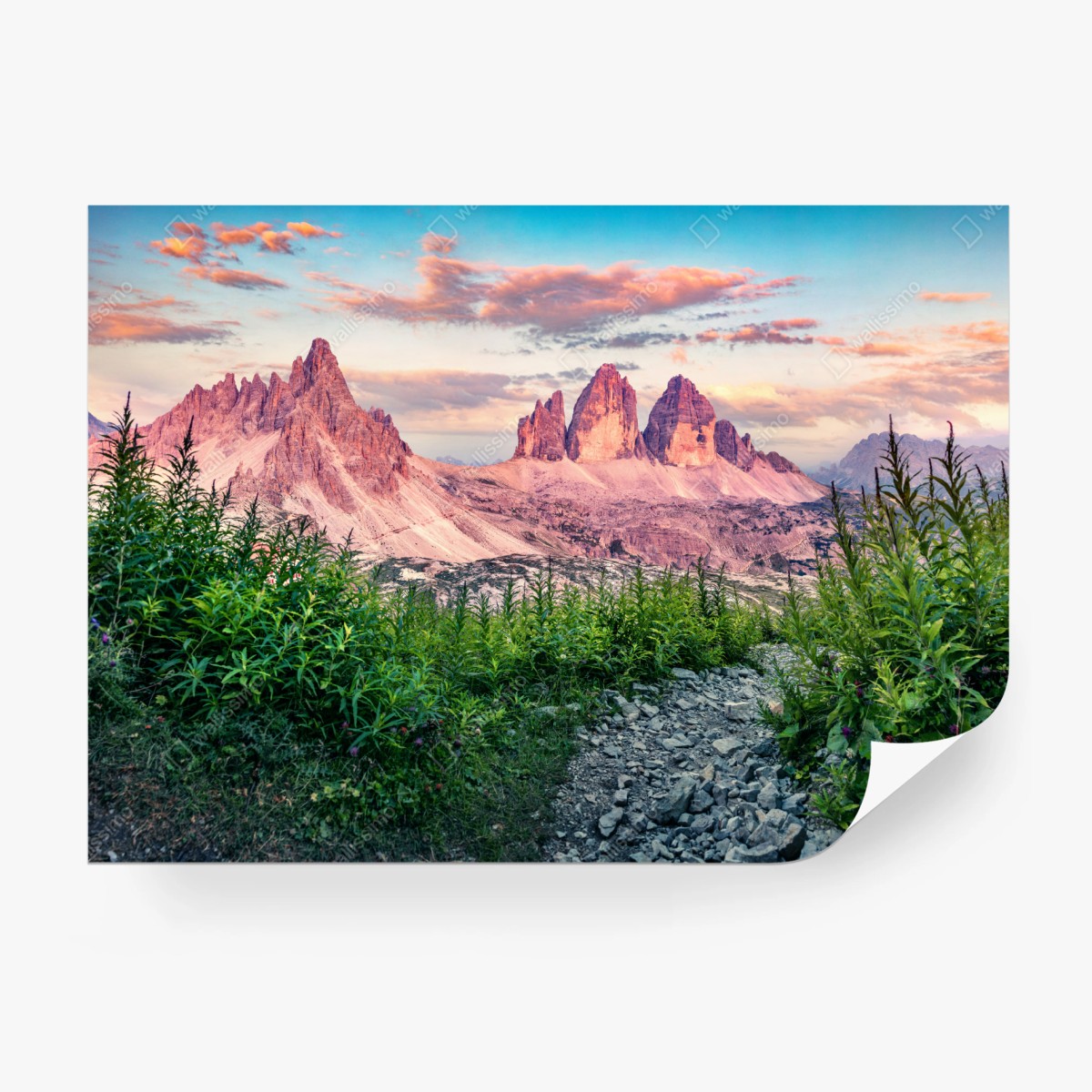 Fototapete sonnenuntergang bei Tre Cime di Lavaredo – Wallnifity®