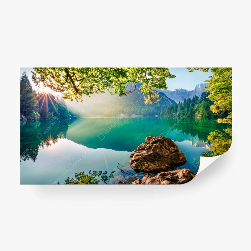 Fototapete beiges blattmuster im botanischen stil – Wallnifity®