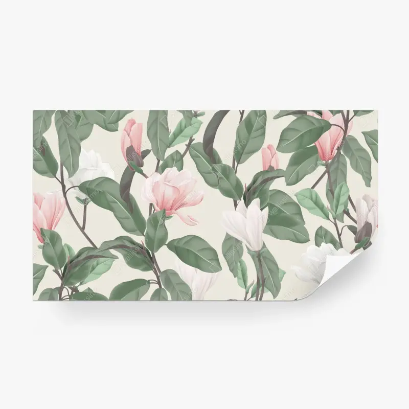 Fototapete pastell magnolienmuster – Wallnifity® Fototapete pastell magnolienmuster – Wallnifity®