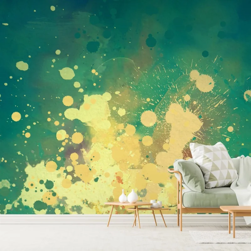 Fototapete türkiser aquarellausbruch abstrakt – Wallnifity®