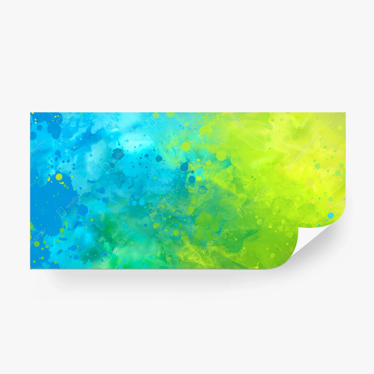 Fototapete lebhafte türkis und limetten aquarellspritzer – Wallnifity®