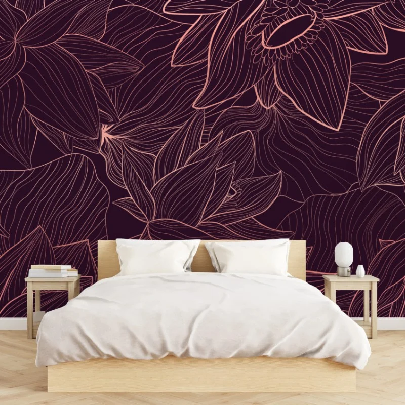 Fototapete elegantes rosa linienblumenmuster – Wallnifity® Fototapete elegantes rosa linienblumenmuster – Wallnifity®