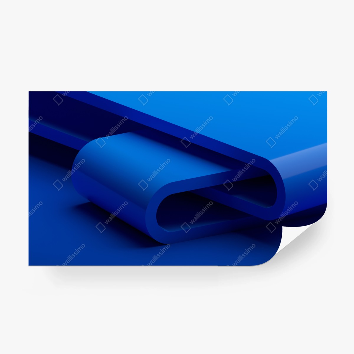 Fototapete minimalistische blaue geometrische schleife – Wallnifity®