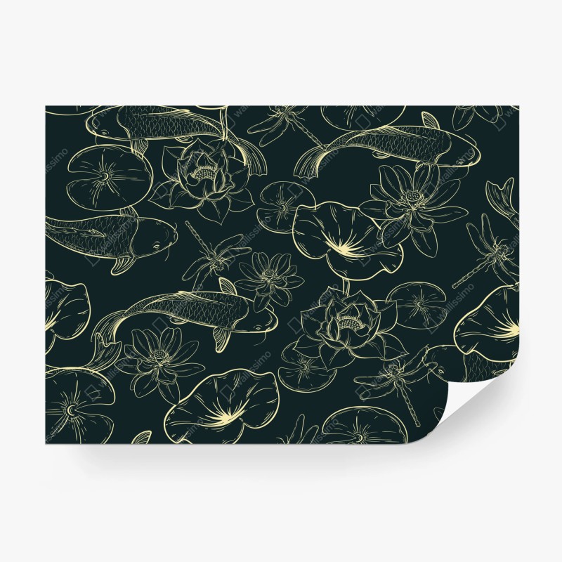 Fototapete mintfarbenes bananenblattmuster – Wallnifity®