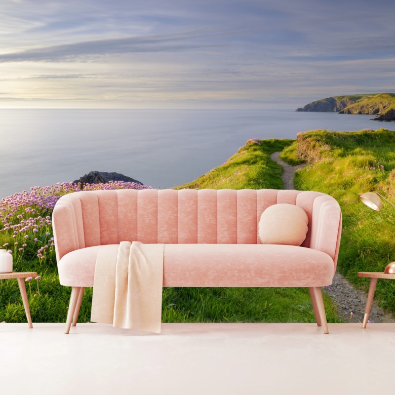 Fototapete Ceibwr Bay küstenpfad bei dämmerung – Wallnifity®