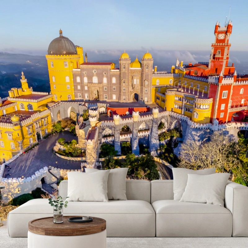 Fototapete bunter palast Pena in Sintra – Wallnifity®