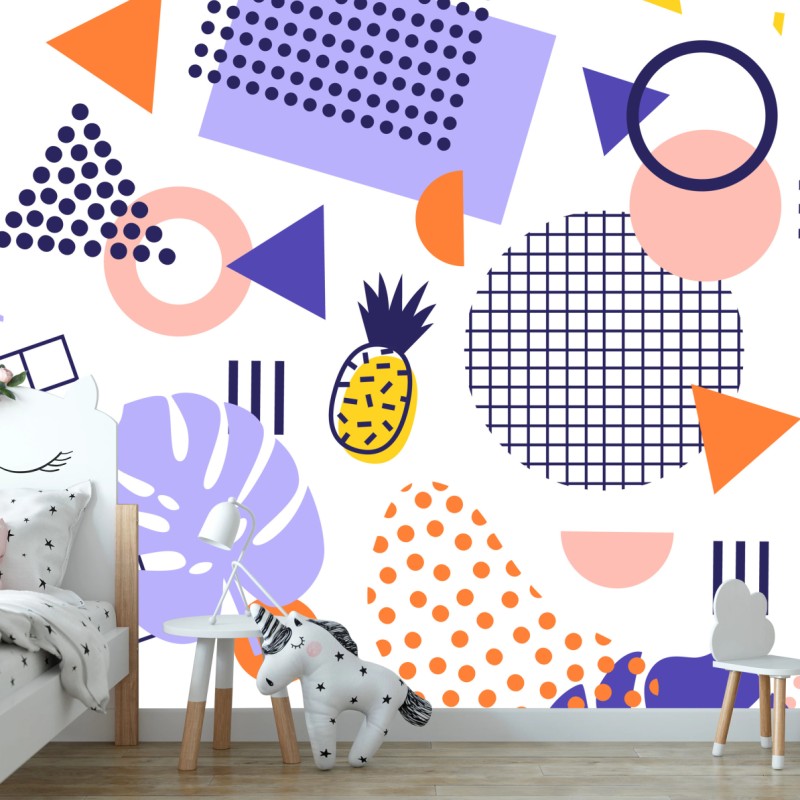 Fototapete verspieltes tropisches geometrisches muster – Wallnifity®