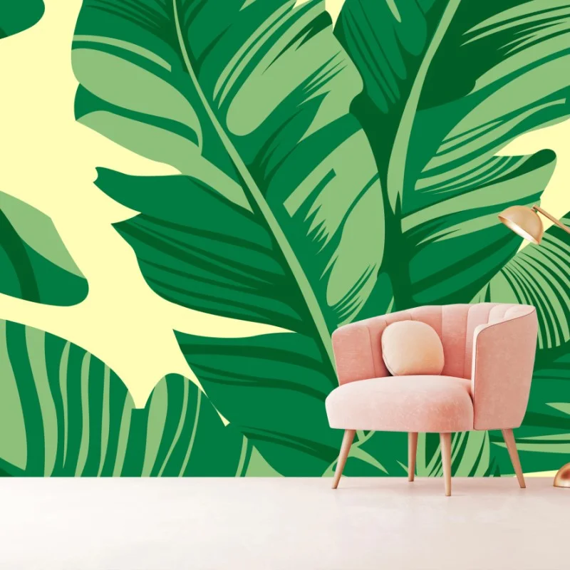 Fototapete tropisches muster mit bananenblättern – Wallnifity®