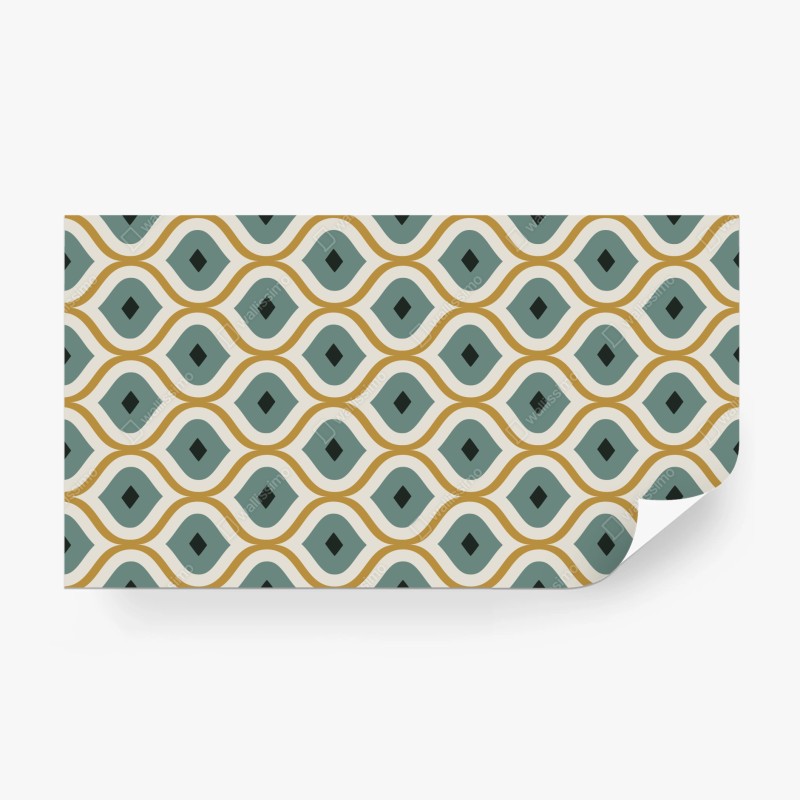 Fototapete zartes muster mit blättern und zweigen – Wallnifity®