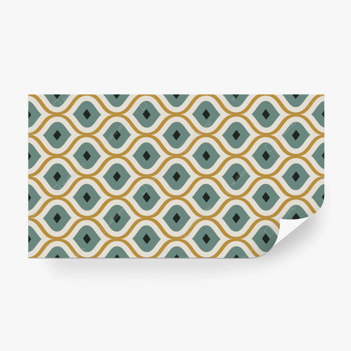 Fototapete türkis-goldenes geometrisches ornament – Wallnifity®