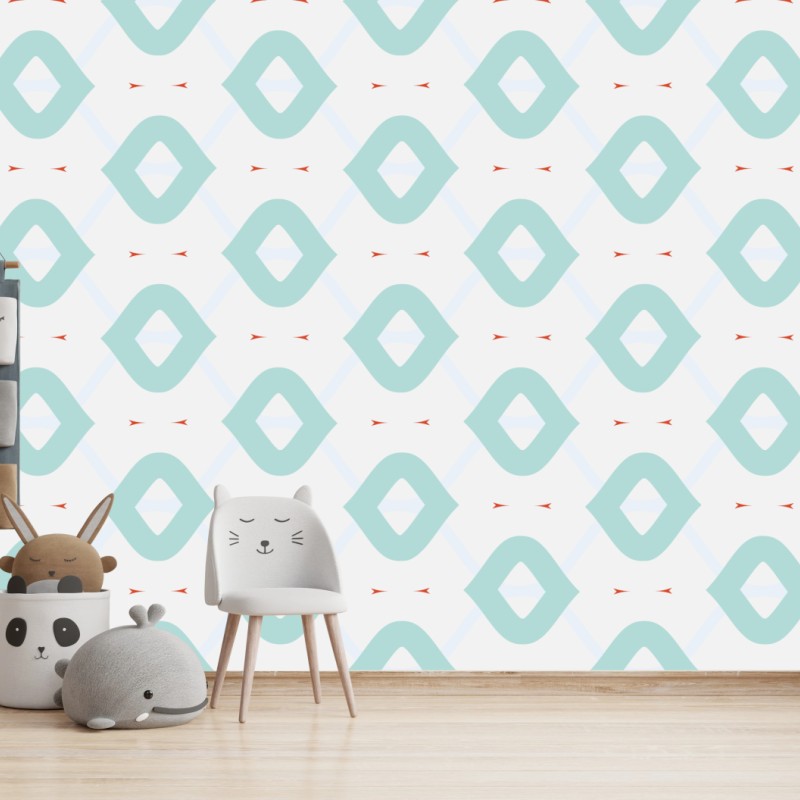 Fototapete türkis geometrisches rautenmuster – Wallnifity®