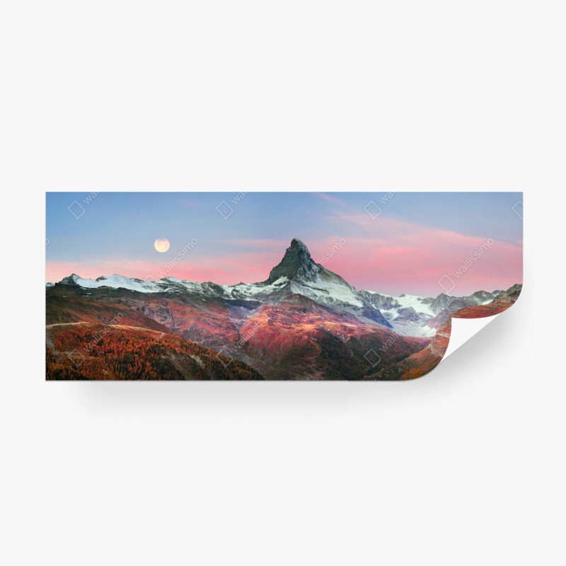 Fototapete goldene linien berglandschaft auf dunkelblauem hintergrund – Wallnifity®