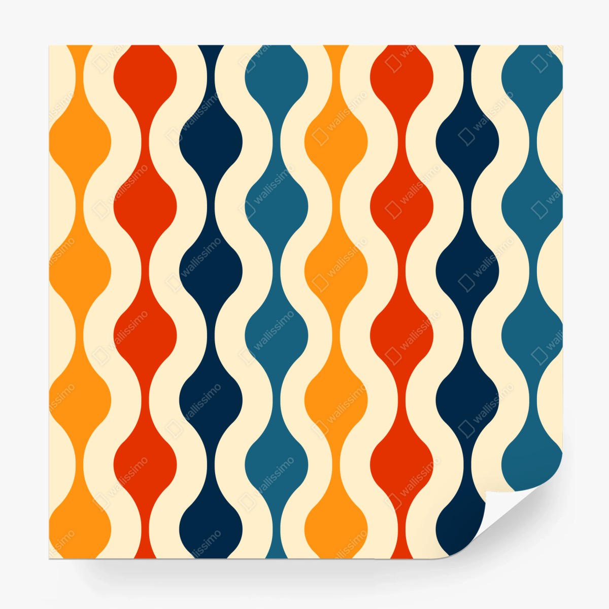 Fototapete retro welliges mid-century muster – Wallnifity®