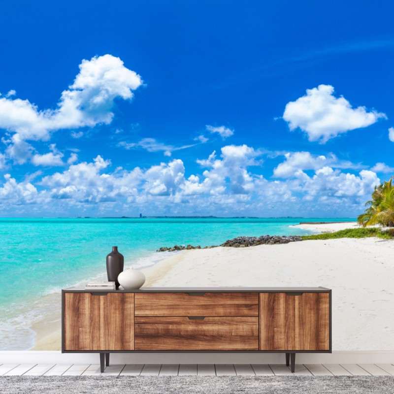 Fototapete Malediven türkisstrand panorama – Wallnifity®