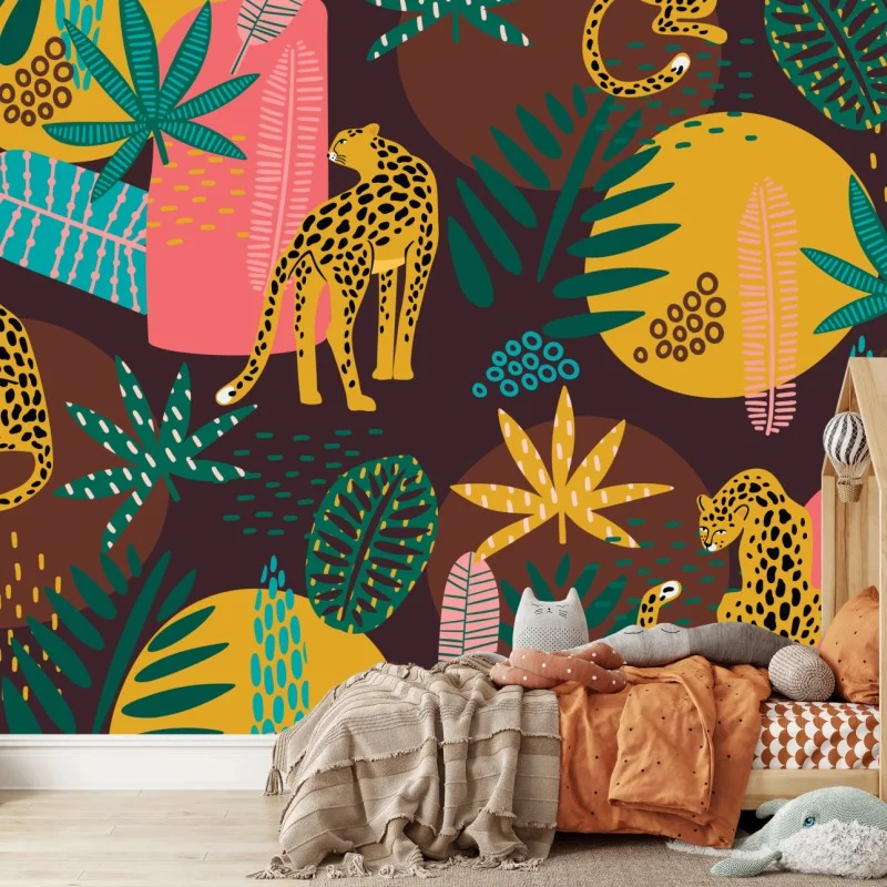 Fototapete tropisches leopardenmuster – Wallnifity®