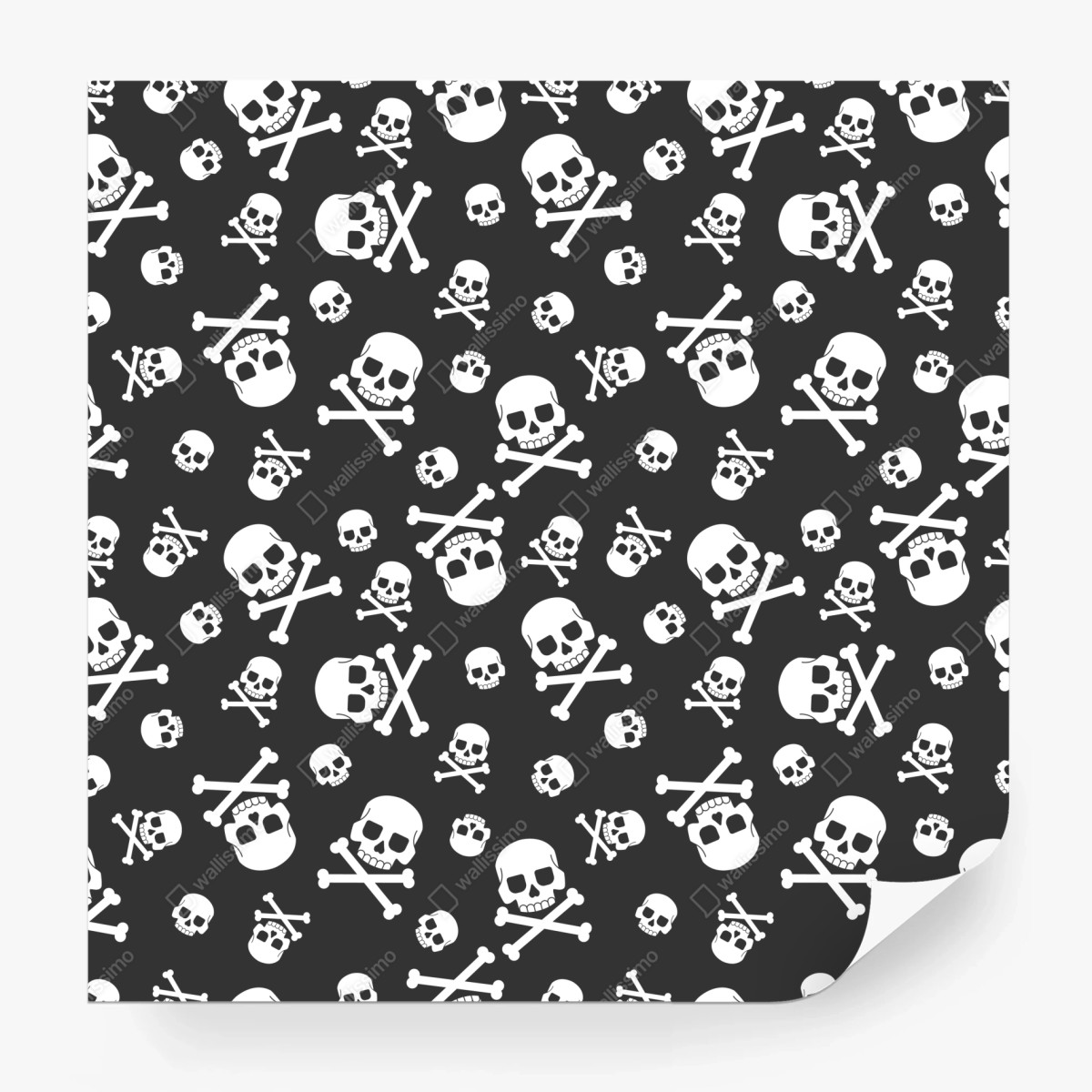 Fototapete weißes totenkopf muster auf grauem hintergrund – Wallnifity®
