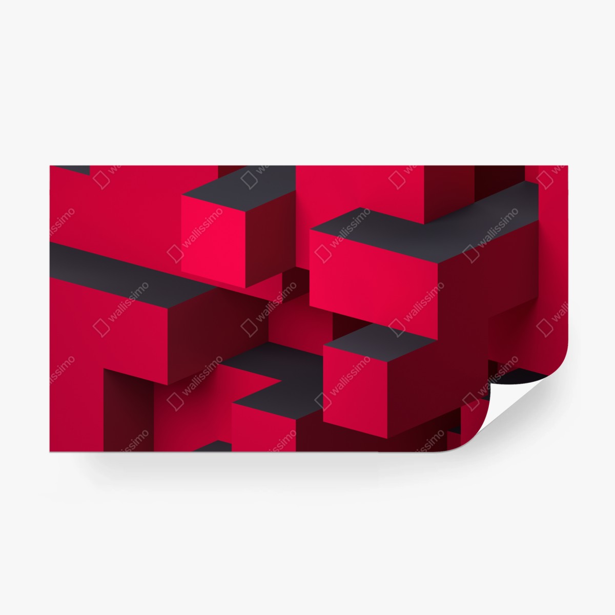 Fototapete kräftige rote geometrische blöcke – Wallnifity®