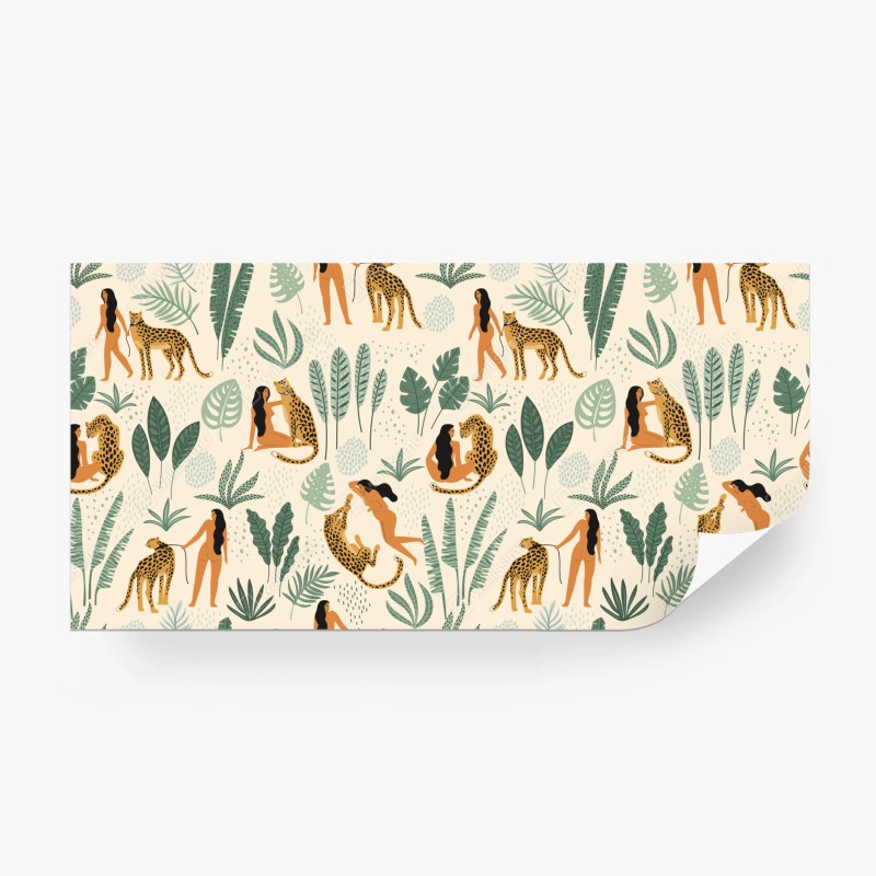 Fototapete eukalyptus muster mit goldakzenten – Wallnifity®