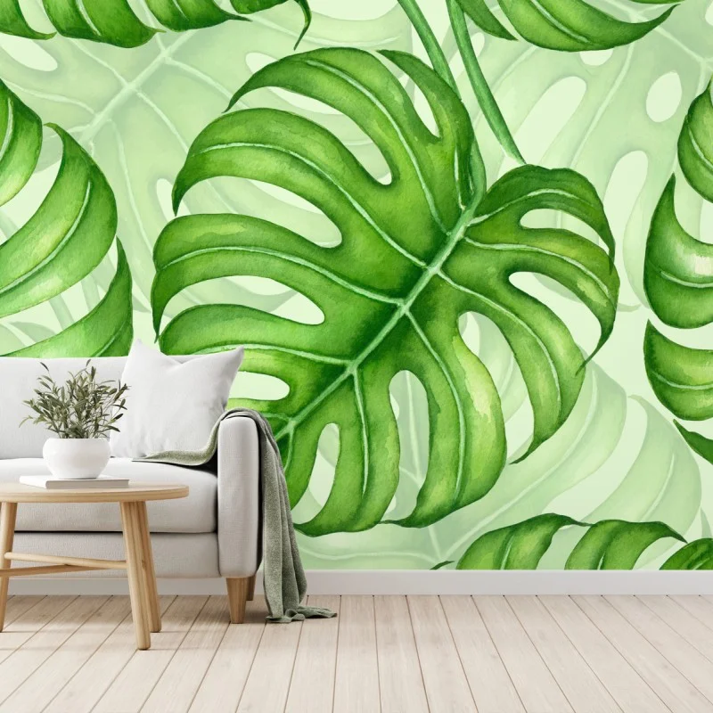 Fototapete aquarell monstera blättermuster – Wallnifity® Fototapete aquarell monstera blättermuster – Wallnifity®