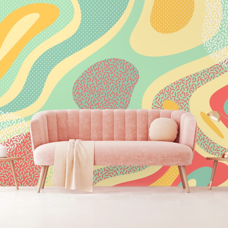 Fototapete pastelliges organisches abstraktes muster – Wallnifity®