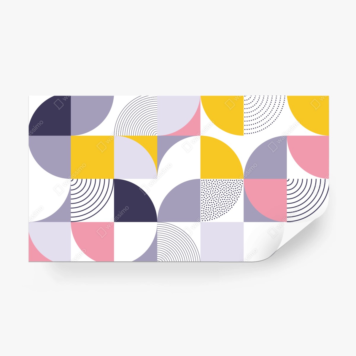 Fototapete pastellfarbenes geometrisches muster mit halbkreisen – Wallnifity®