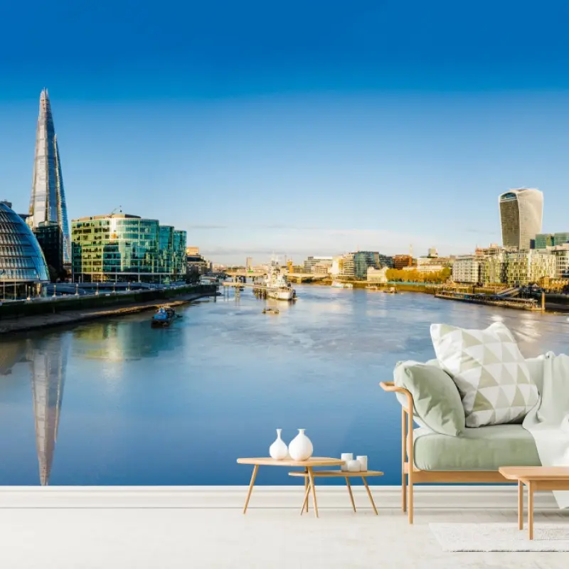 Fototapete London panoramablick über dem fluss