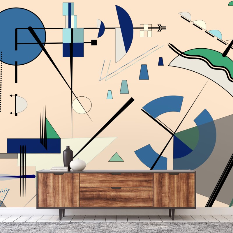 Fototapete geometrische pastellkomposition – Wallnifity®