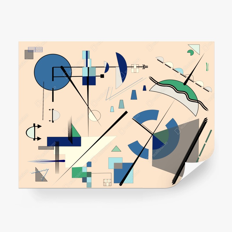 Fototapete zarte löwenzahn-aufnahme in sanftem blau – Wallnifity®