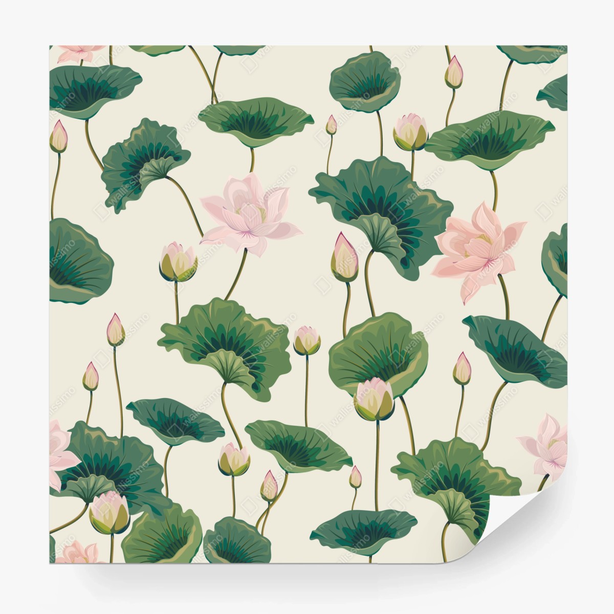 Fototapete ruhiges botanisches lotosmuster – Wallnifity®