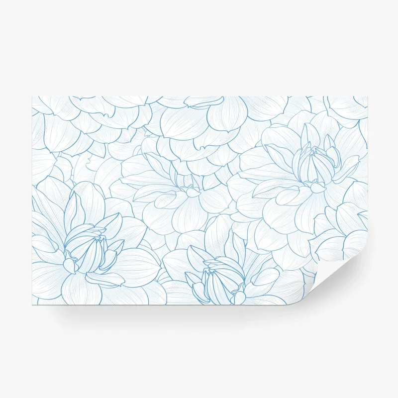 Fototapete zartes blaues blumenmuster