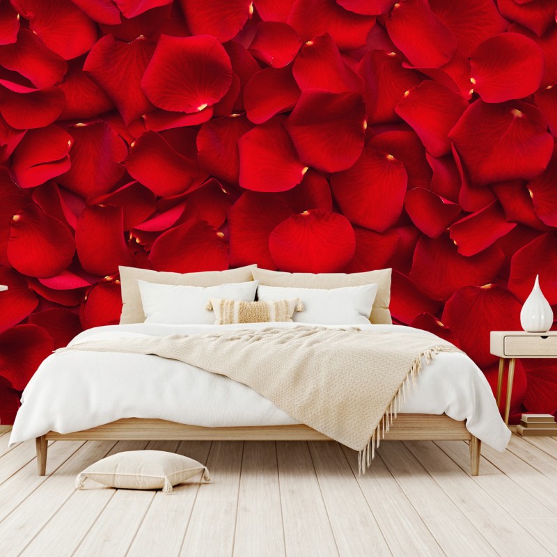 Fototapete rote rosenblätter hintergrund – Wallnifity®