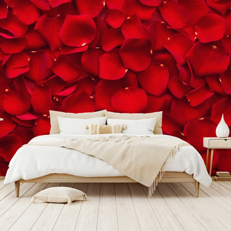 Fototapete rote rosenblätter hintergrund – Wallnifity®