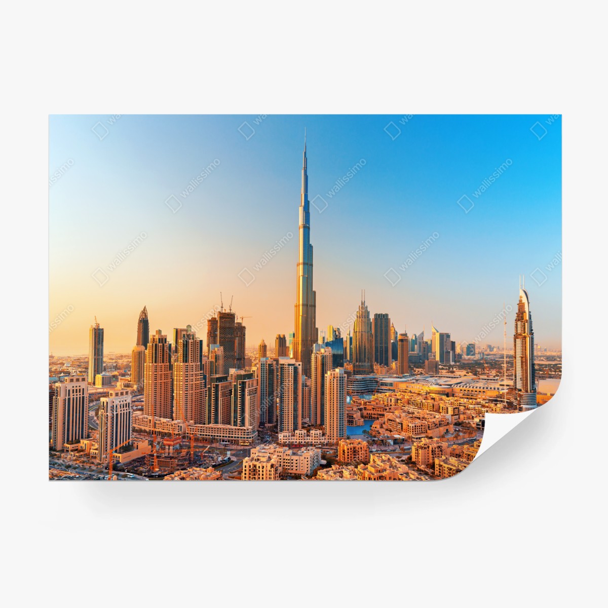 Fototapete Dubai skyline in der goldenen stunde – Wallnifity®